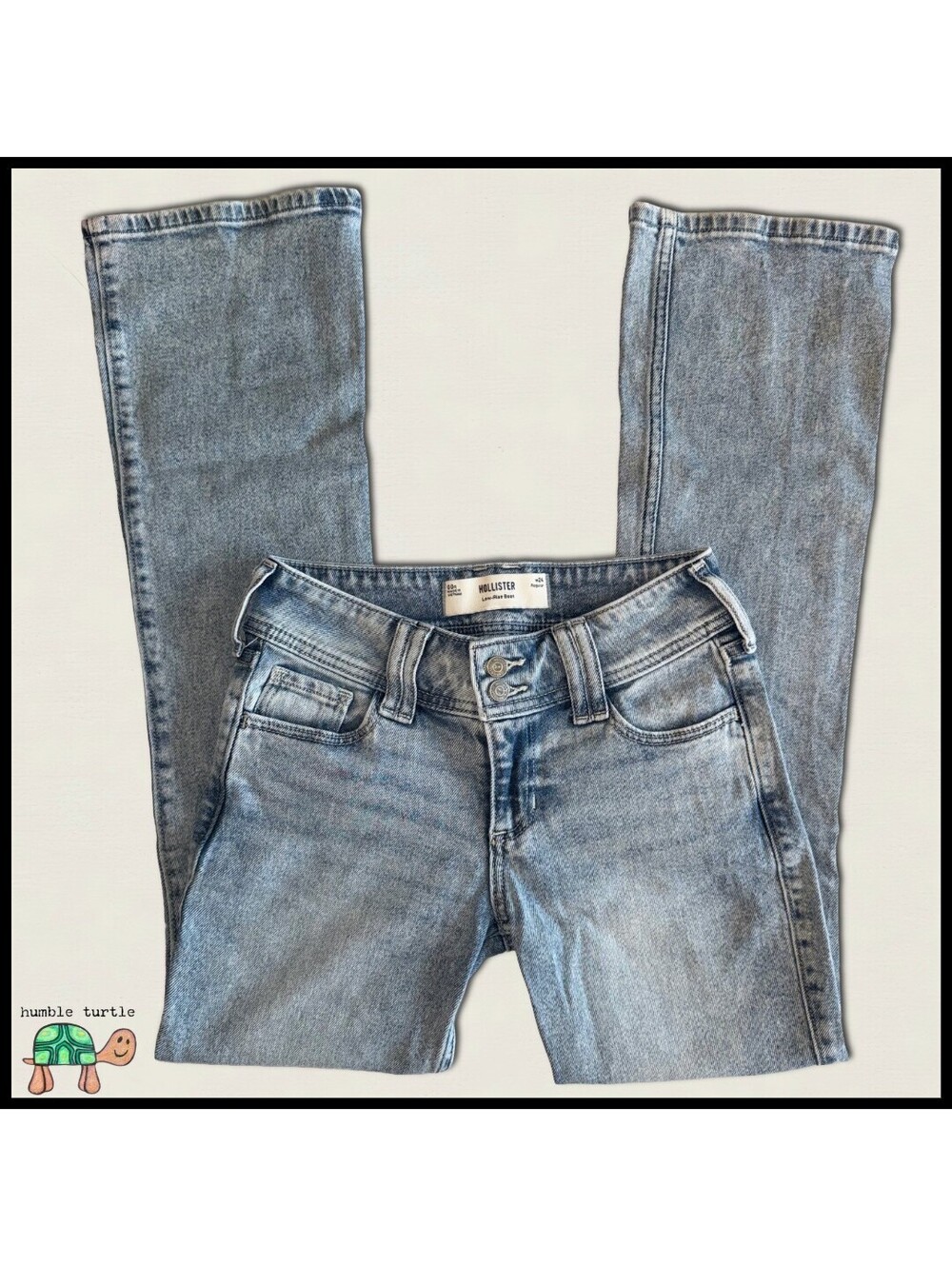 Hollister Low-Rise Boot Cut Jeans Size W24 Regular Light Wash